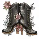 boots with high heels tattoo design idea