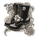 boots with high heels tattoo design idea