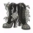 boots with high heels tattoo design idea