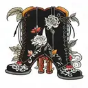boots with high heels tattoo design idea