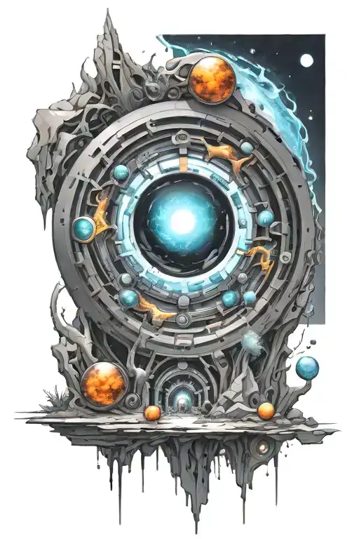 portal universe connection tattoo design idea