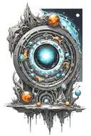 portal universe connection tattoo design idea