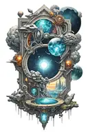 portal universe connection tattoo design idea