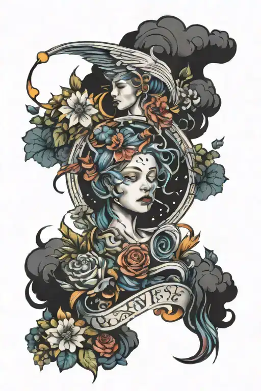 heaven and earth tattoo design idea