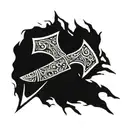 war axe tattoo design idea