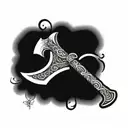 war axe tattoo design idea