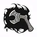 war axe tattoo design idea