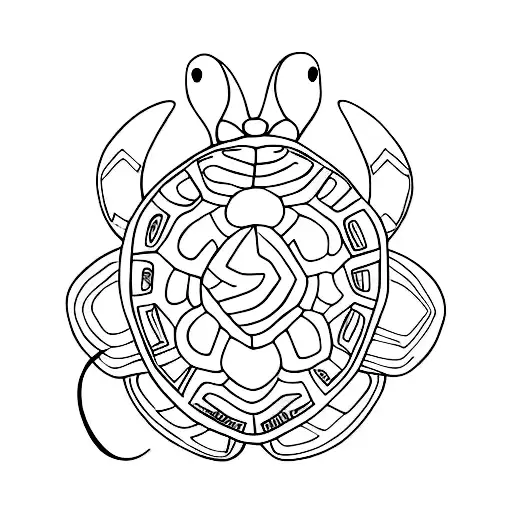 turtle and butterfly tattoo design idea