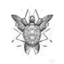 turtle with butterflys  tattoo design idea