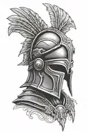 gladiator helmet adorned tattoo design idea