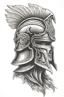 gladiator helmet adorned tattoo design idea