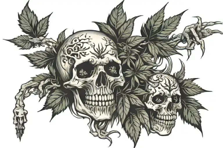 weed tattoo design idea