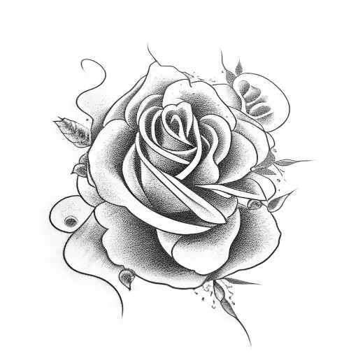 western roses with indian skull tattoo design idea
