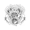 western roses with initials C J E tattoo design idea
