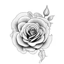 western roses with initials C J E tattoo design idea