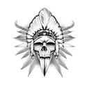 indian chief skull tattoo design idea