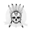 indian chief skull tattoo design idea