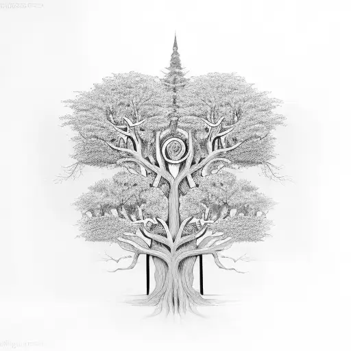 A family tree design with intricate branches representing each child, their names subtly incorporated tattoo design idea