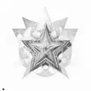 Star 6 army children tattoo design idea