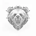 Bear walking tattoo design idea
