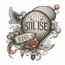 Still I rise quote with baloon  tattoo design idea