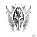 terrifying orca as a skull with T letter tattoo design idea