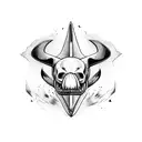 terrifying orca as a skull with T letter tattoo design idea