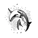 terrifying orca tattoo design idea
