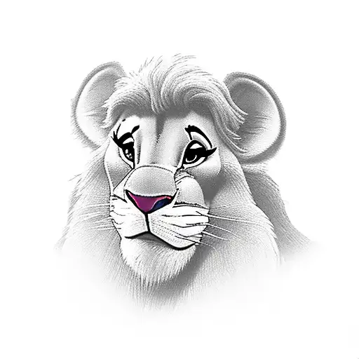 lineal Disney mufasa and simba, representing family and time tattoo design idea