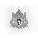 Skyline of Hamburg with embetted HSV Logo tattoo design idea