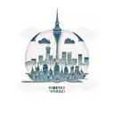 Skyline of Hamburg with embetted HSV Logo tattoo design idea