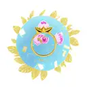 a gold ring surrounded by peonies with a banner that says "a loyalty sworn" tattoo design idea