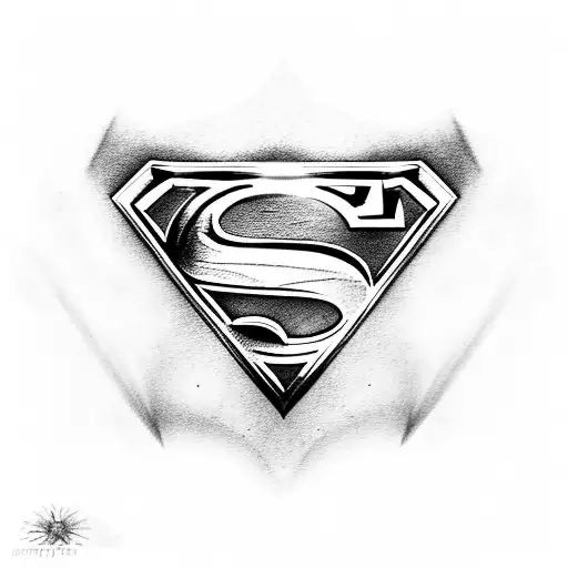 Superman symbol with an E inside it with angel wings tattoo design idea