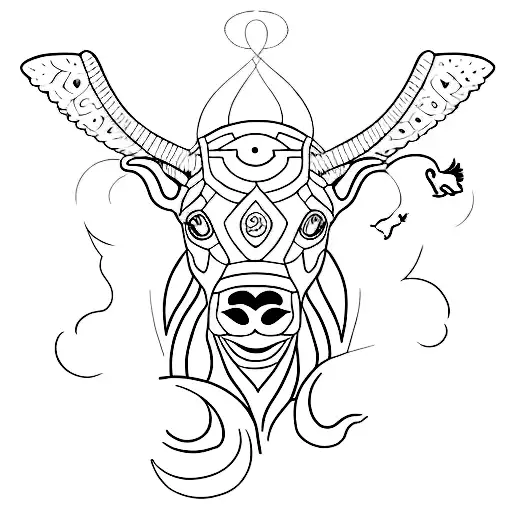 A minimalist tattoo of a veterinarian symbol with animal silhouettes tattoo design idea