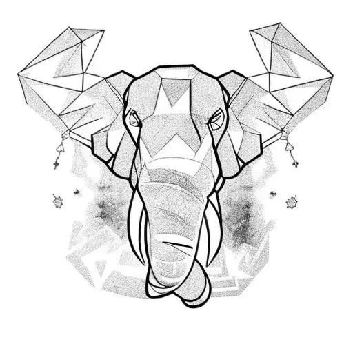 Broken Metal chains and Elefant  tattoo design idea