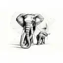 Broken Metal chains and Elefant  tattoo design idea