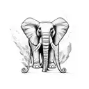 Broken Metal chains and Elefant  tattoo design idea