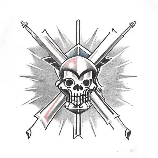 warship with the phrase "Semper Primus" tattoo design idea