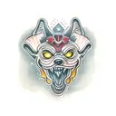 cerberus front view  tattoo design idea