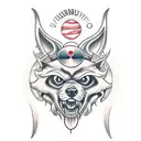 cerberus front view  tattoo design idea