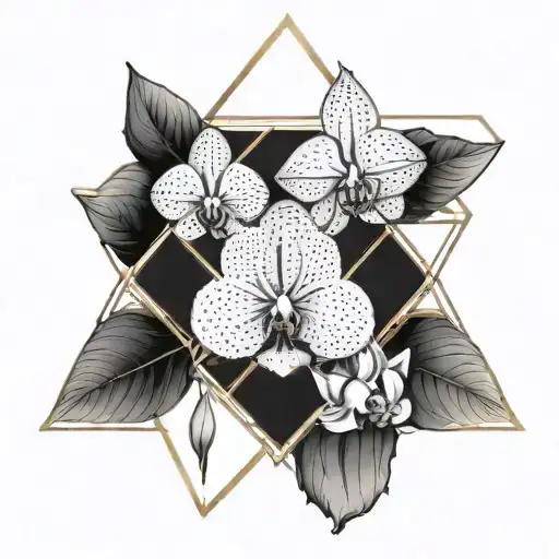 orchids peonies sacred geometry and dot work Encompass by ethereal vibes, other worldly symbols, scriptures,  tattoo design idea