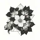 orchids peonies sacred geometry and dot work Encompass by ethereal vibes, other worldly symbols, scriptures,  tattoo design idea