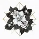 orchids peonies sacred geometry and dot work Encompass by ethereal vibes, other worldly symbols, scriptures,  tattoo design idea
