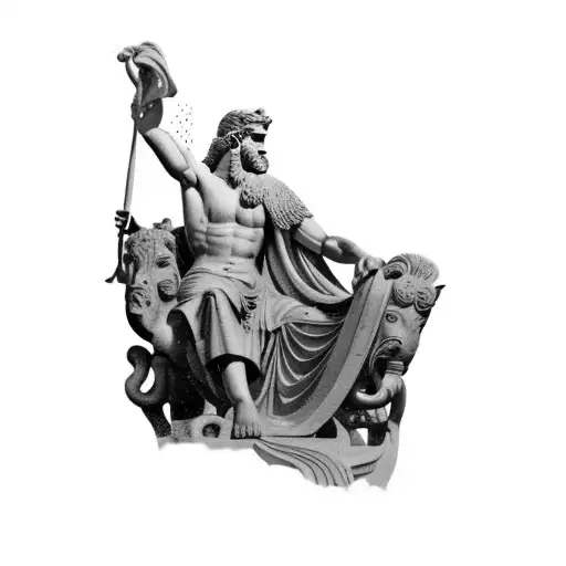 a statue of the gods of ancient greece tattoo design idea