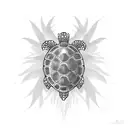 Turtle - Half the Back is waves, half is a palm tree tattoo design idea