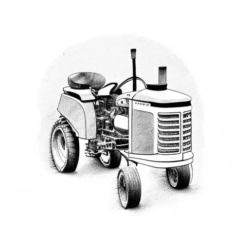 Tractor with grandfather tattoo design idea