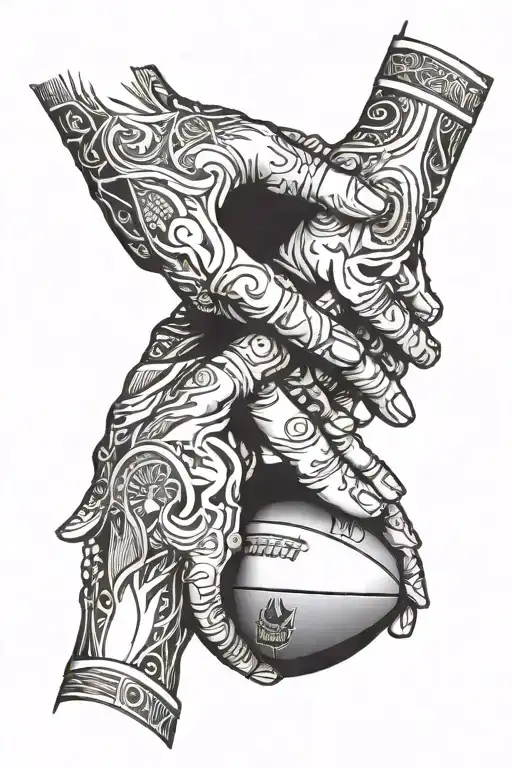 football and prayer hands holding hands with his tattoo design idea
