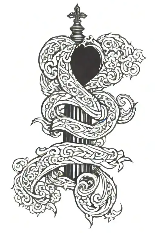 prayer and love in caring tattoo design idea