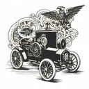 1904 and new  formula 1 car  tattoo design idea