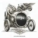 1904 and new  formula 1 car  tattoo design idea